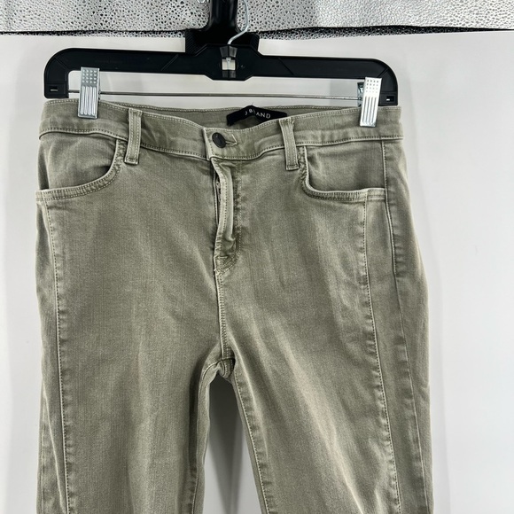 J. Brand Suvi green jeans cropped skinny size 31 button hem - Picture 2 of 8